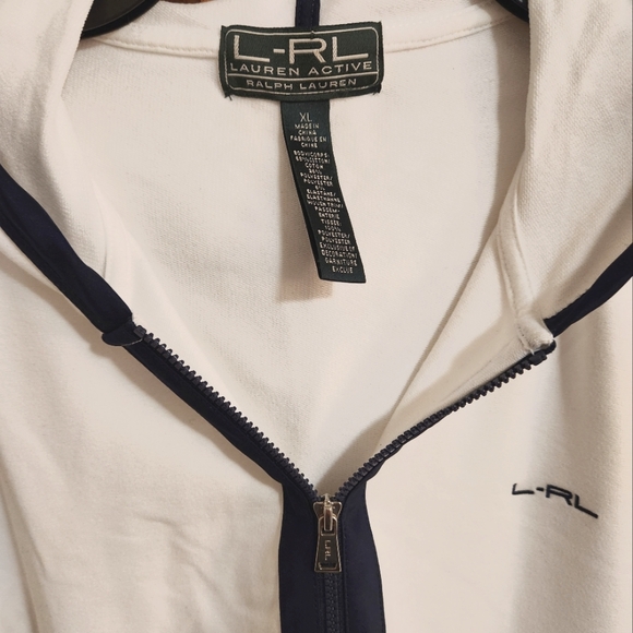 Ralph Lauren L-RL Active Hoodie, stretch White/Navy size XL - Picture 2 of 3